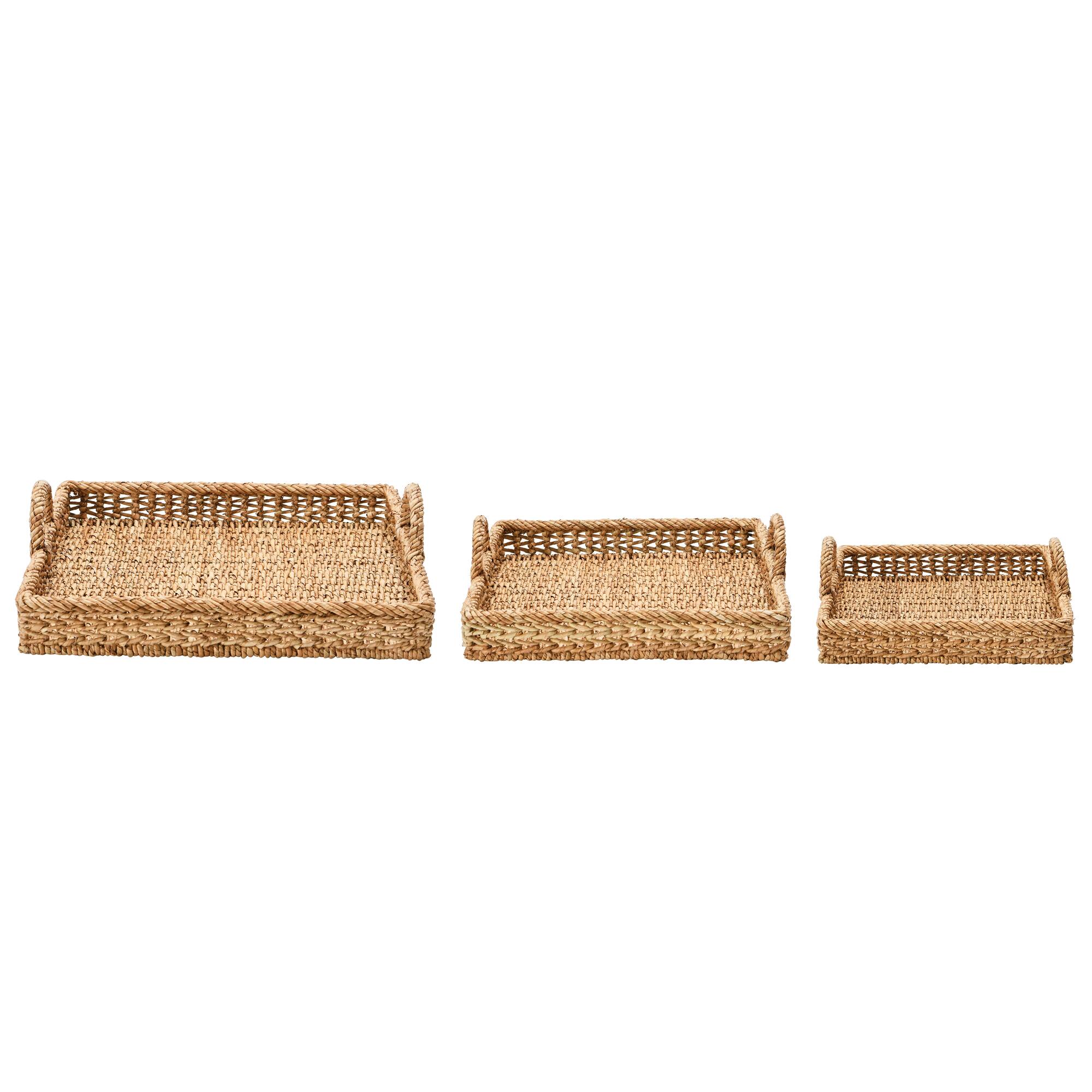 Hello Honey® Decorative Water Hyacinth Tray Set